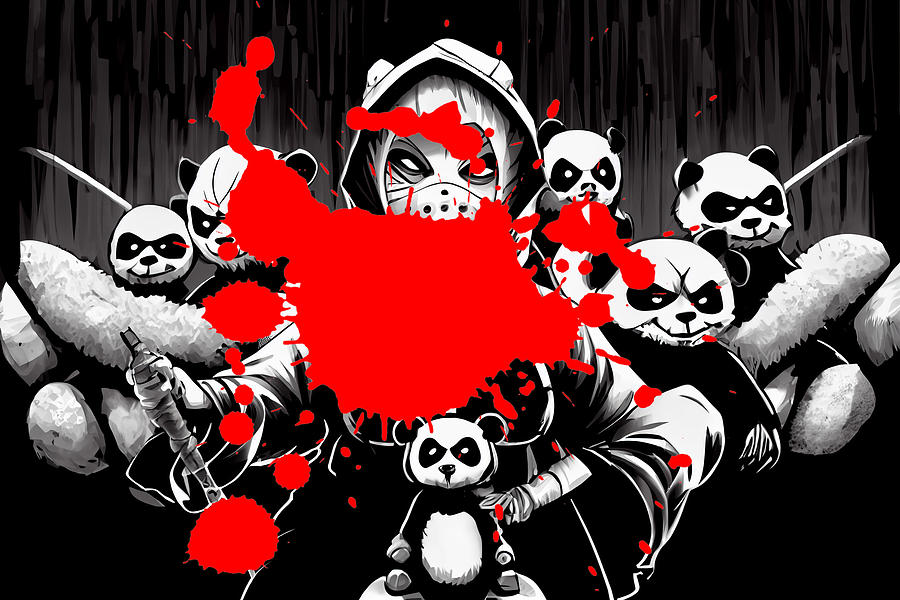 Ninja Nun and her Panda Gang Splat II Digital Art by David April