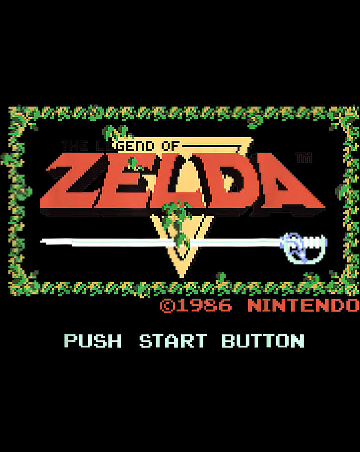 Nintendo Legend of Zelda Classic NES Title Screen .png Digital Art by ...