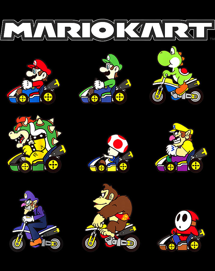 Nintendo Mario Kart Racers Ready LineUp Graphic .png Digital Art by ...