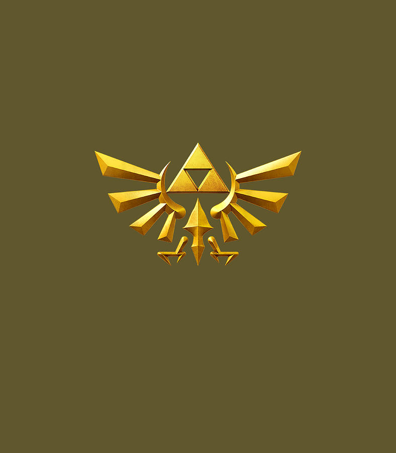 Nintendo Zelda Hyrule Crest Iconic Golden Triforce Digital Art by Oran Riya