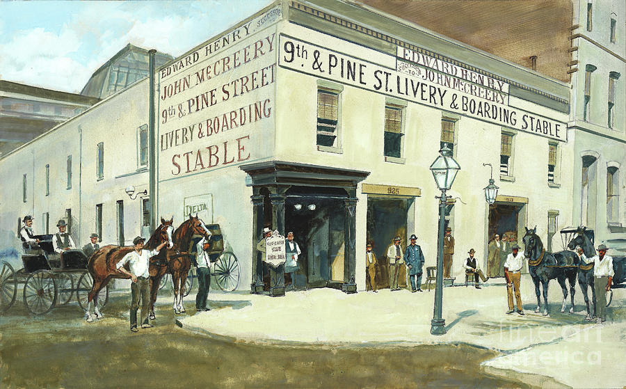 St. Louis Painting - 9th and Pine by Don Langeneckert