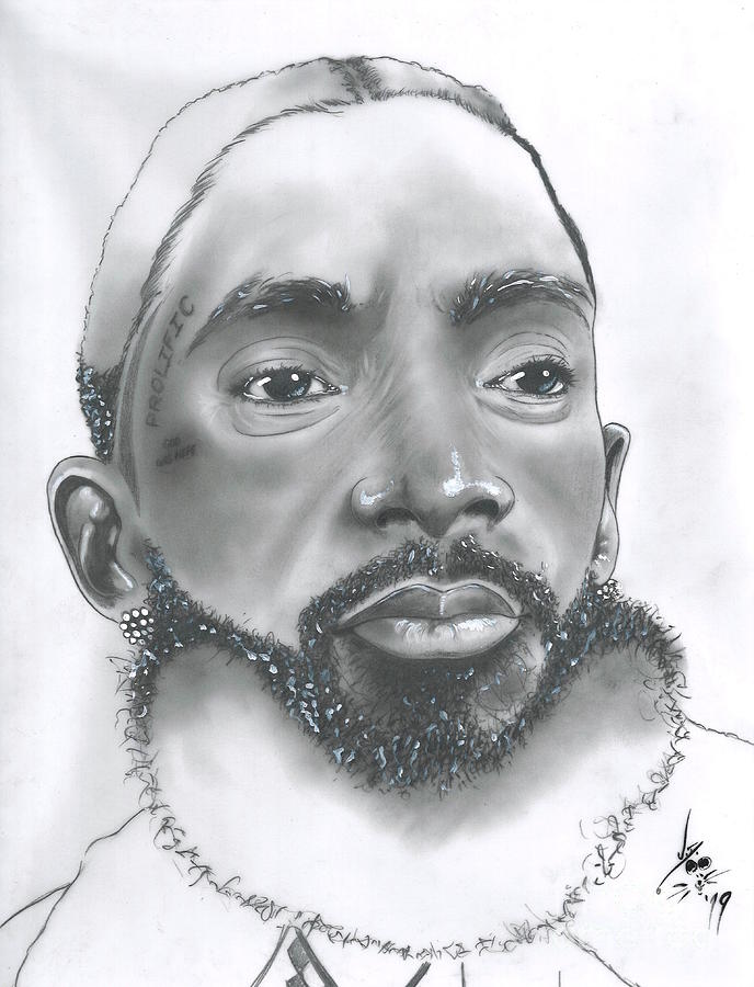 Nipsey Hussle Drawing by John Creekmore