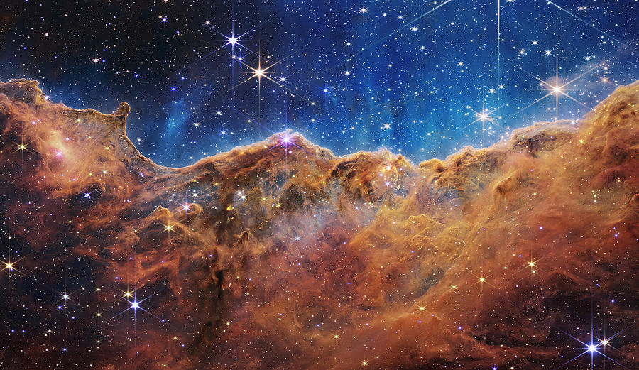 NIRCam Image of Cosmic Cliffs in Carina Nebula Photograph by Mark Madere