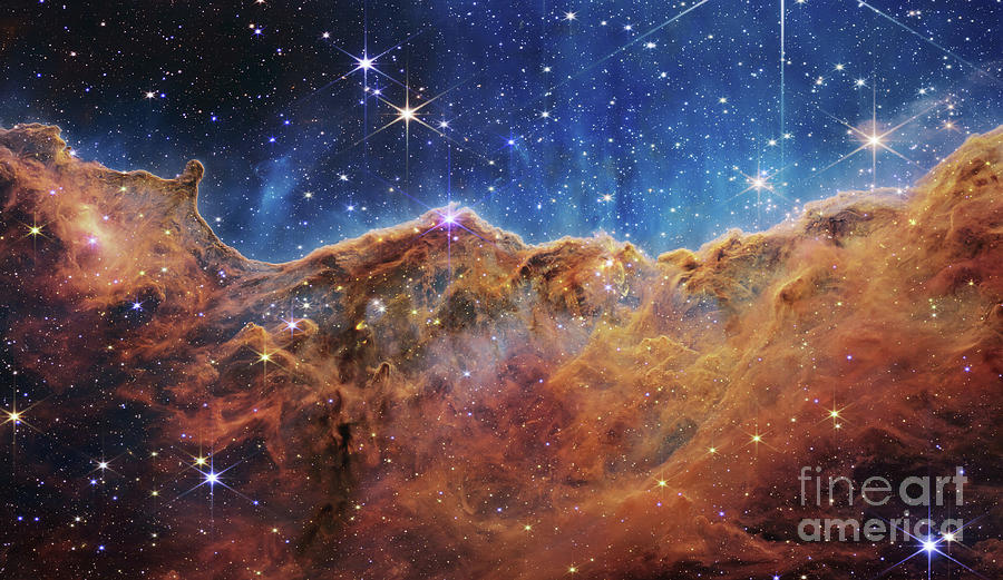Nircam Image Of The Cosmic Cliffs In Carina, James Webb Space Telescope Photograph by Nasa