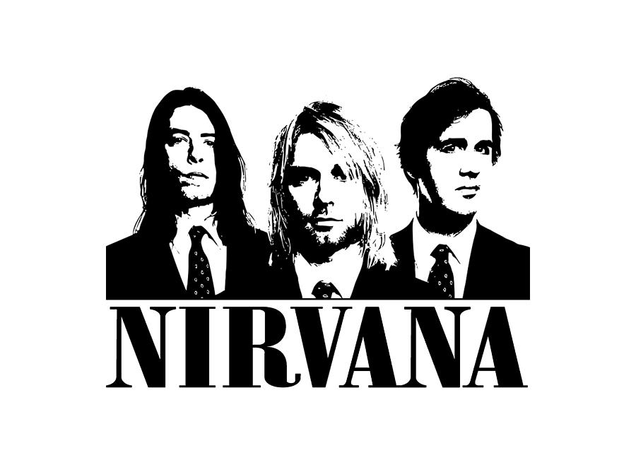 Nirvana Black and white Digital Art by Satrio Wibowo