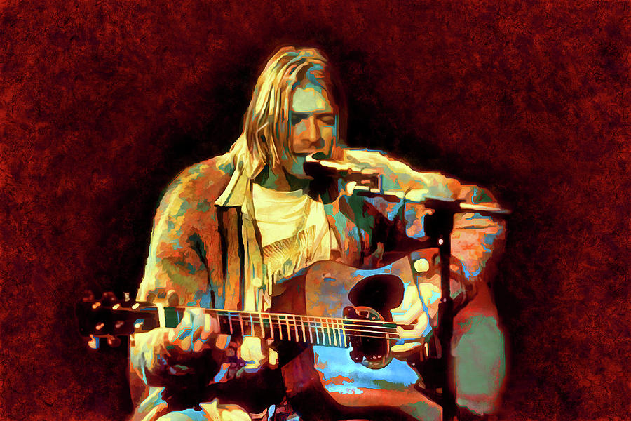 Nirvana Kurt Cobain Tribute Art Lake Of Fire by James West Digital Art by The Rocker