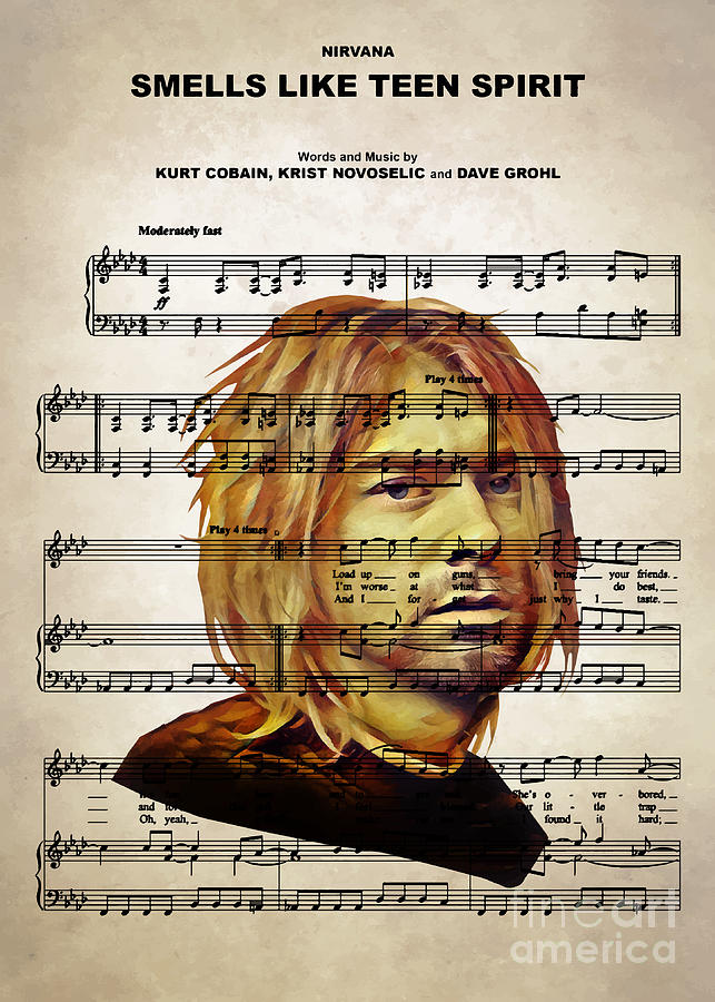 Nirvana Digital Art - Nirvana - Smells Like Teen Spirit by Bo Kev