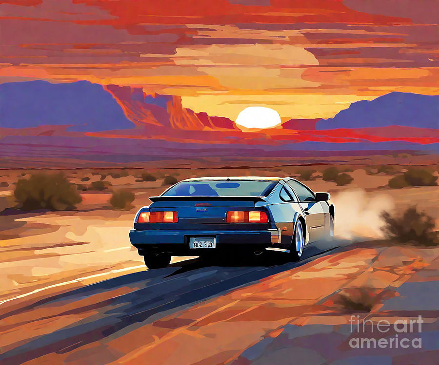 Nissan 300ZX Classic Thrills Nissan 300ZX Drawing by Destiney Sullivan ...