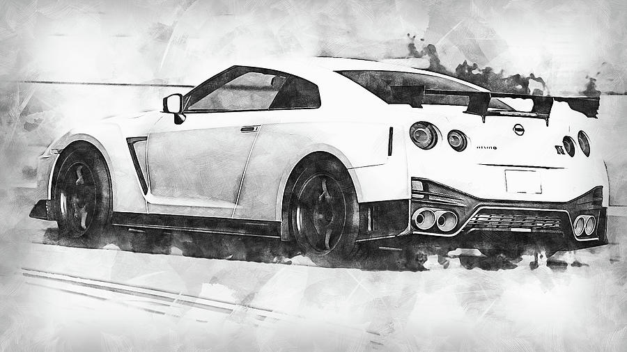 Nissan Gtr Nismo 02 Drawing By Am Fineartprints