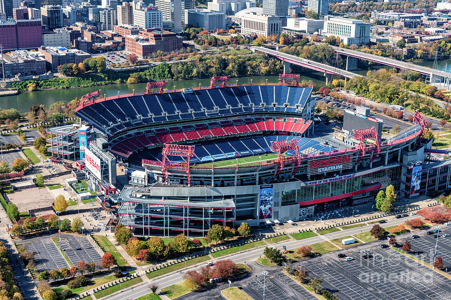 Tennessee Titans Photograph - Nissan Stadium Aerial by Art Wager