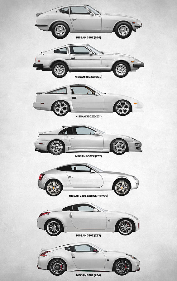 Nissan Z Generations Digital Art by Zapista OU | Fine Art America