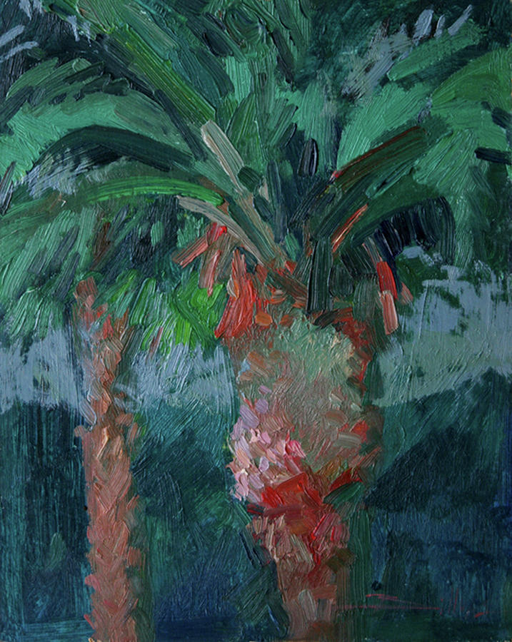 Nite Palms Painting by Elizabeth - Betty Jean Billups