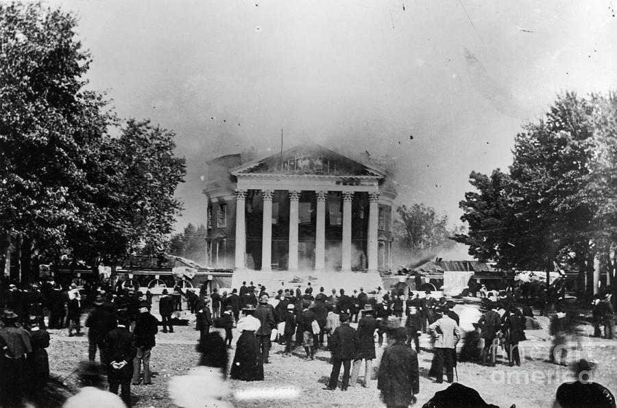 University Of Virginia Burning, 1896 Photograph by Granger