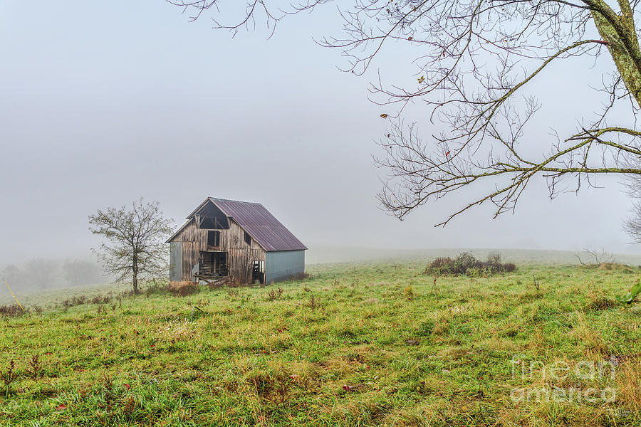 Nixa Barn In The Fog Photograph by Jennifer White