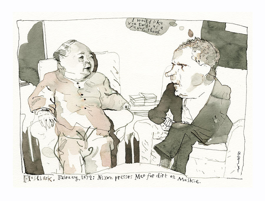 Nixon and Mao Redux Painting by Barry Blitt