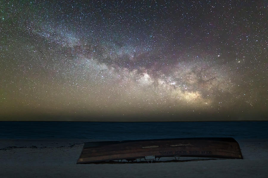 Boat Photograph - NJ Shore Milky Way  by Susan Candelario