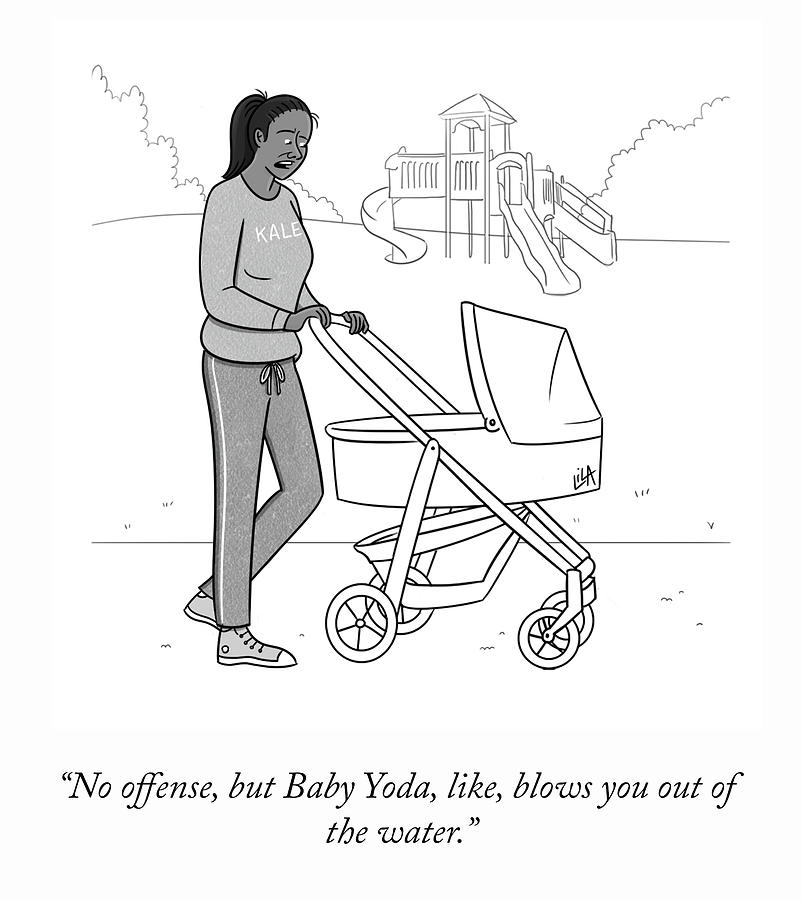 No Baby Yoda Drawing by Lila Ash