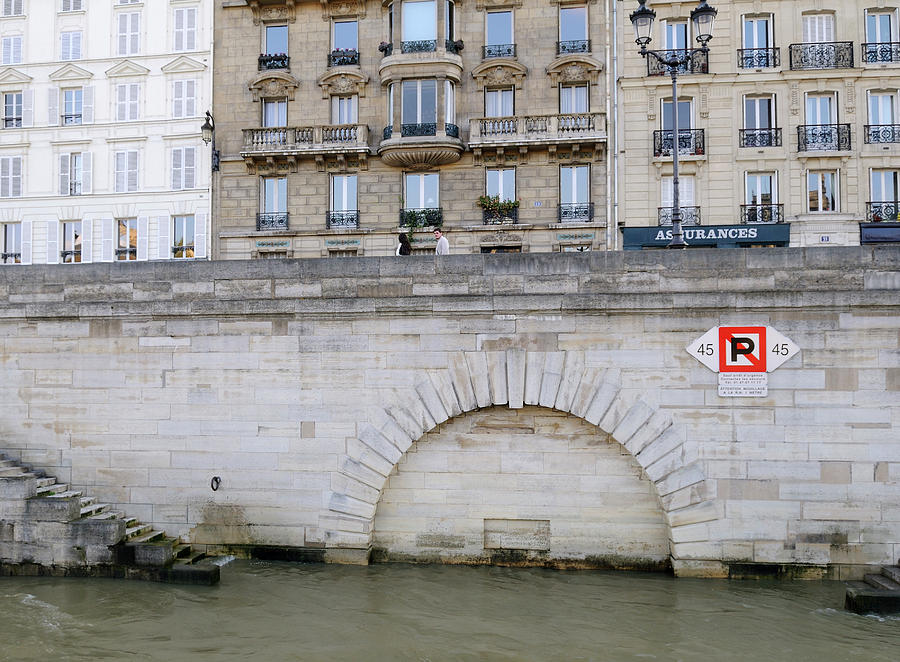 No boat parking sign on the Seine River, Paris,Ile-de-France, France Photograph by Kevin Oke