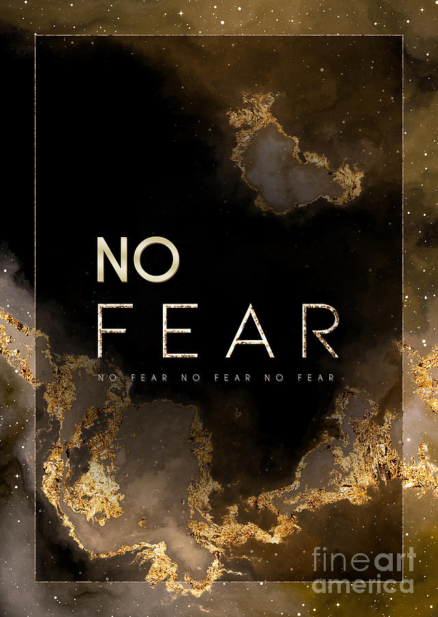 No Fear Gold Motivational Art n.0028 Painting by Holy Rock Design