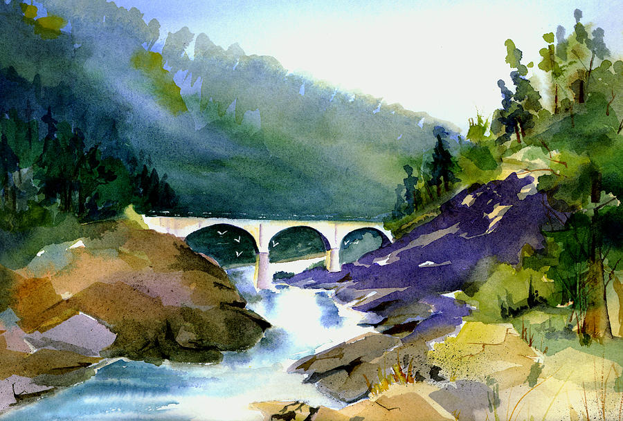 No Hands/ Mtn Quarries Bridge Painting by Joan Chlarson