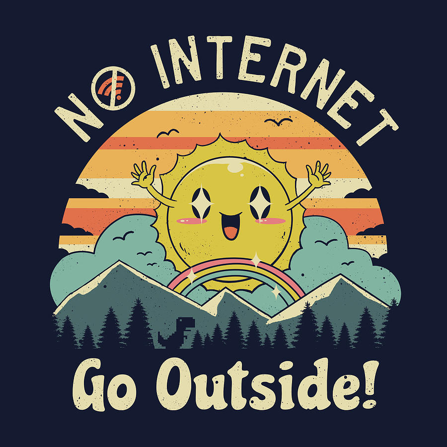 Cool Digital Art - No Internet Vibes by Vincent Trinidad