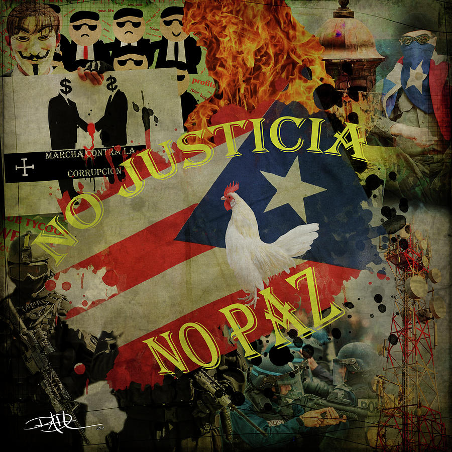 No Justicia   No Paz Digital Art by Ricardo Dominguez