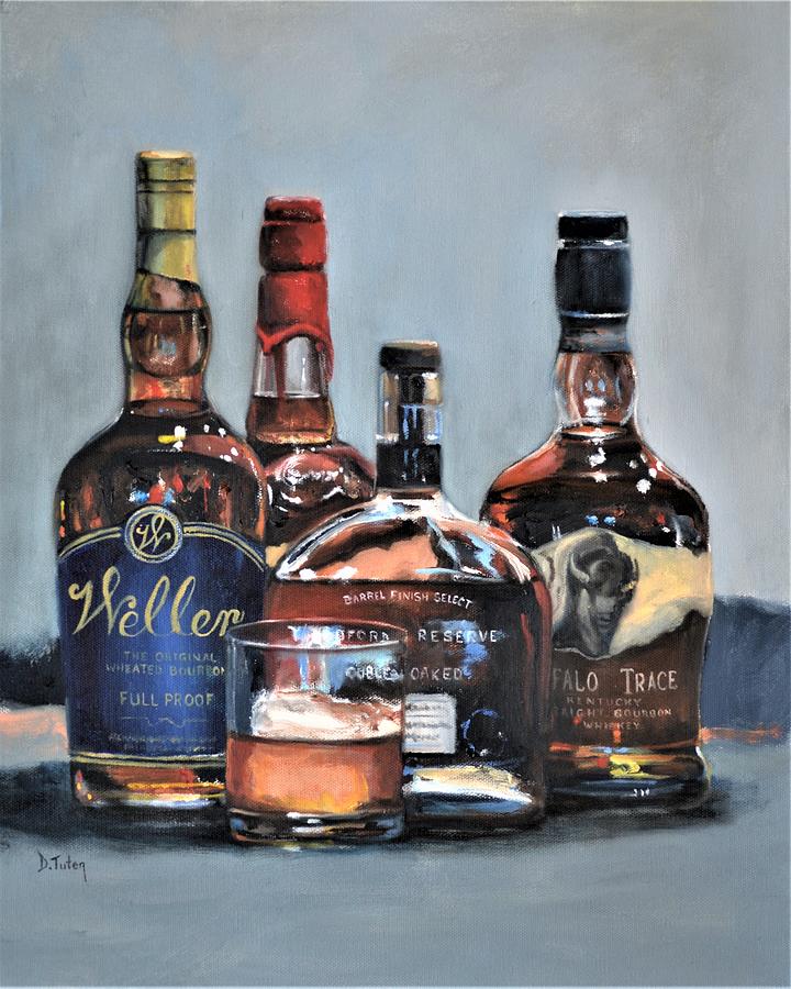 Weller and Friends - Bourbon Bar Painting Painting by Donna Tuten