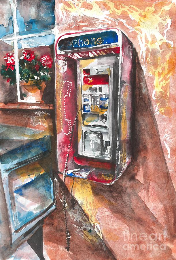 Watercolor Painting - No Phone by Norah Daily