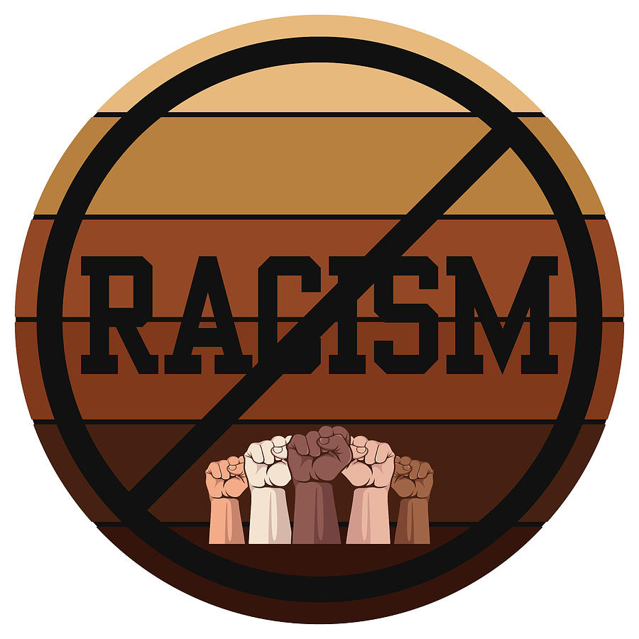 No Racism Equality Melanin Black Proud Circular Graphic Design, Stop Racism Vintage Poster Digital Art by Mounir Khalfouf