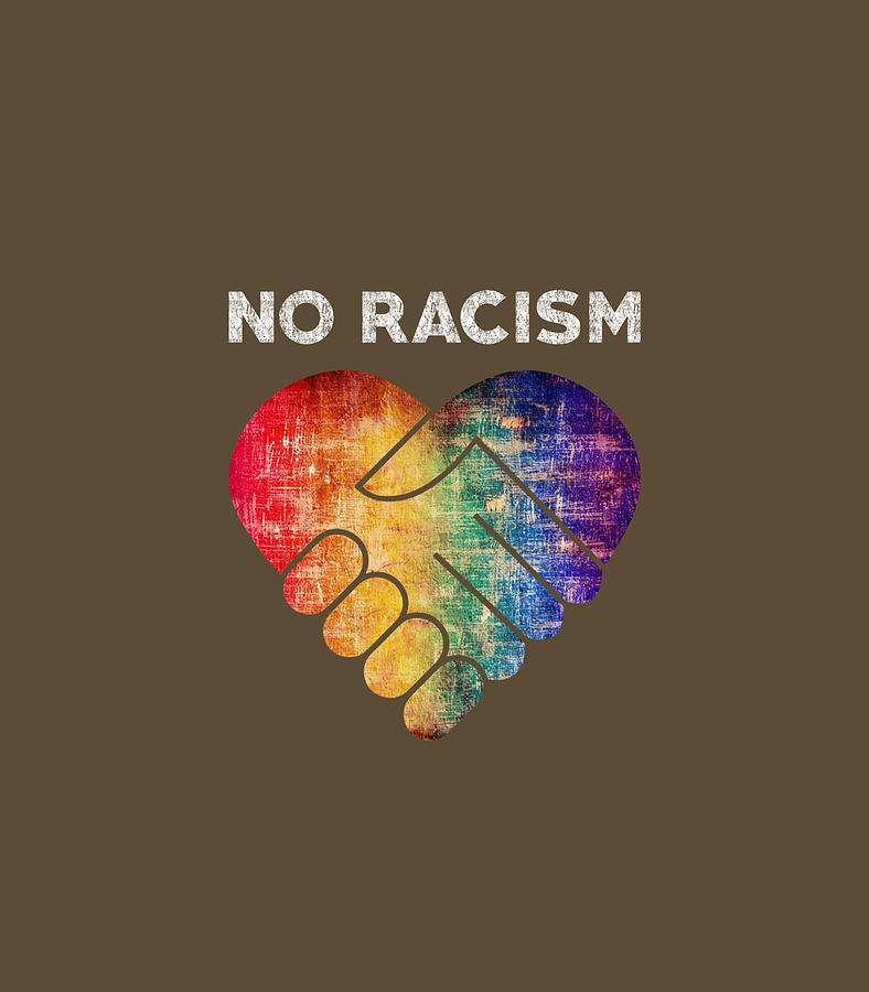 No Racism Love Heart Anti Racism Digital Art by Dudley Renata - Fine ...