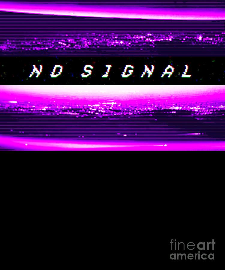 No Signal Synthwave Vaporwave Retro Glitch Effect Tv Noise Graphic