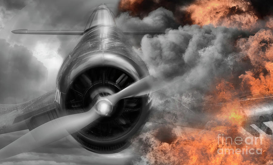 Airplane Photograph - Up In Flames by Bob Christopher