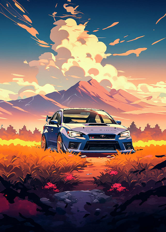 No00075 My Subaru Impreza WRX STi Spec C car ukiyo-e japanese style ...