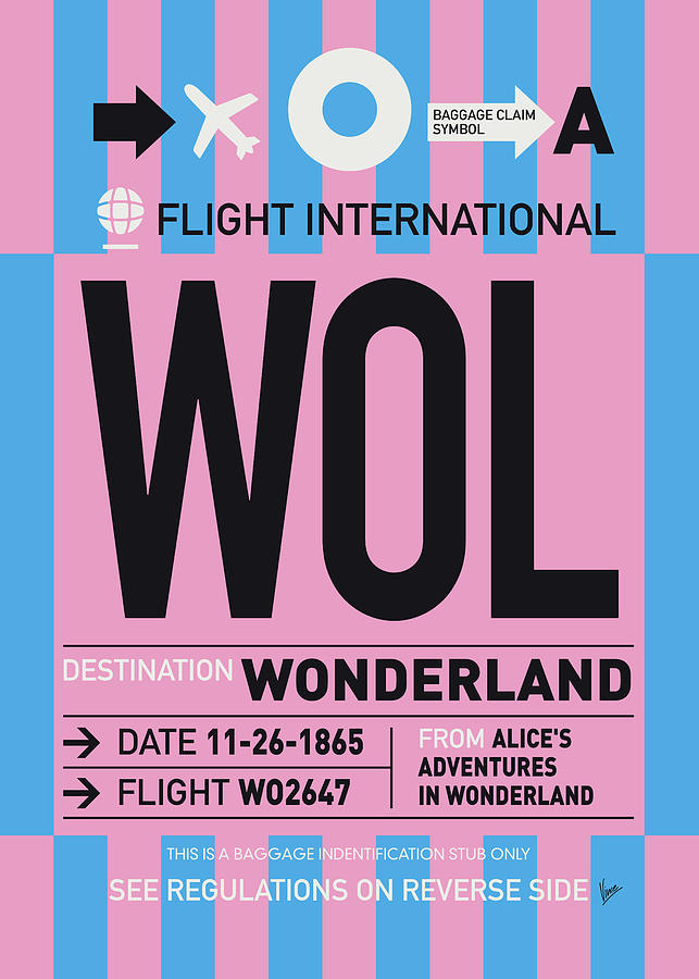 No002 MY Wonderland Luggage Tag Poster Digital Art by Chungkong Art
