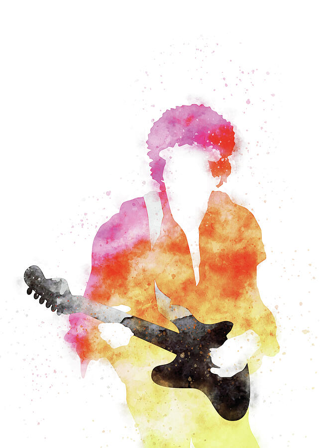 Music Digital Art -  No014 MY Jimi Hendrix Watercolor Music poster by Chungkong Art