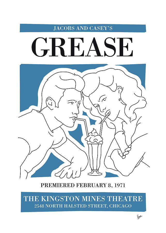 Grease Movie Digital Art - No016 MY Grease musical poster by Chungkong Art