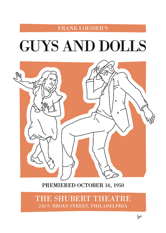 No038 MY Guys and Dolls musical poster Digital Art by Chungkong Art
