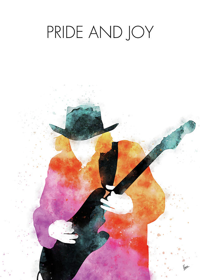 No087 MY Stevie Ray Vaughan Watercolor Music poster Digital Art by Chungkong Art