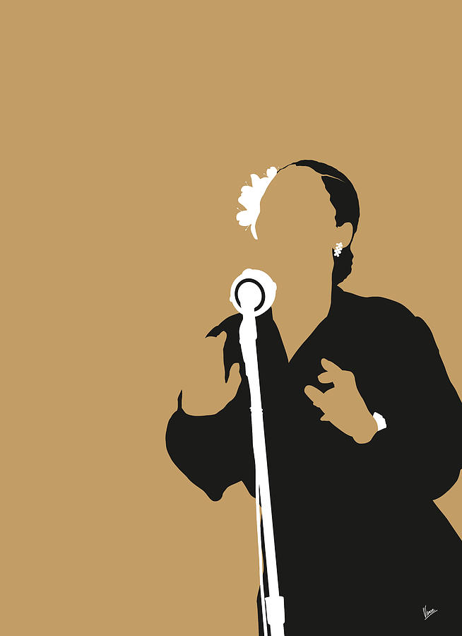 No090 MY Billie Holiday-MMuP-notxt Digital Art by Chungkong Art