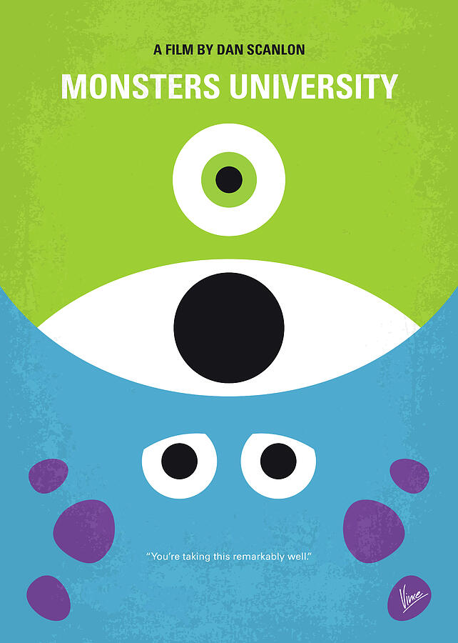 No1207 My Monsters University minimal movie poster Digital Art by Chungkong Art