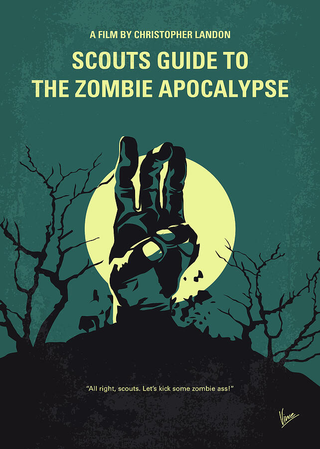 No1231 My scouts guide to the zombie apocalypse minimal movie poster Digital Art by Chungkong Art