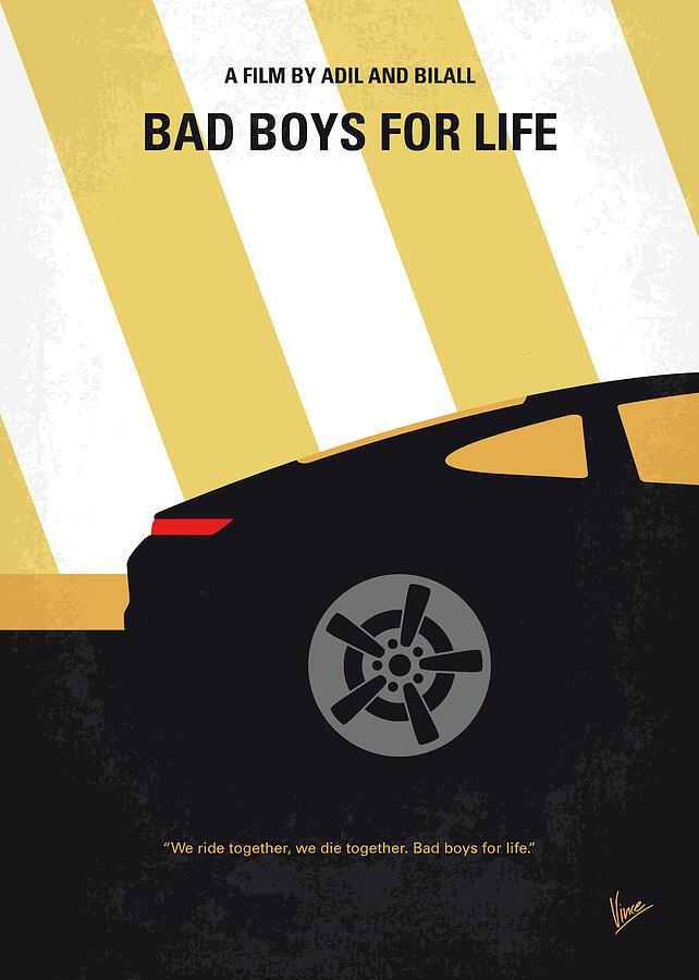 No1235 My Bad Boys for life minimal movie poster Digital Art by Chungkong Art