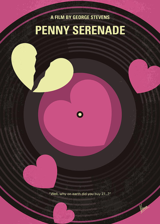 No1252 My Penny Serenade minimal movie poster Digital Art by Chungkong Art