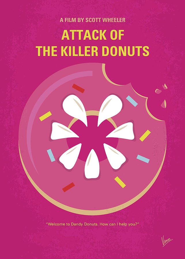 Donut Digital Art - No1261 My Attack of the Killer Donuts minimal movie poster by Chungkong Art