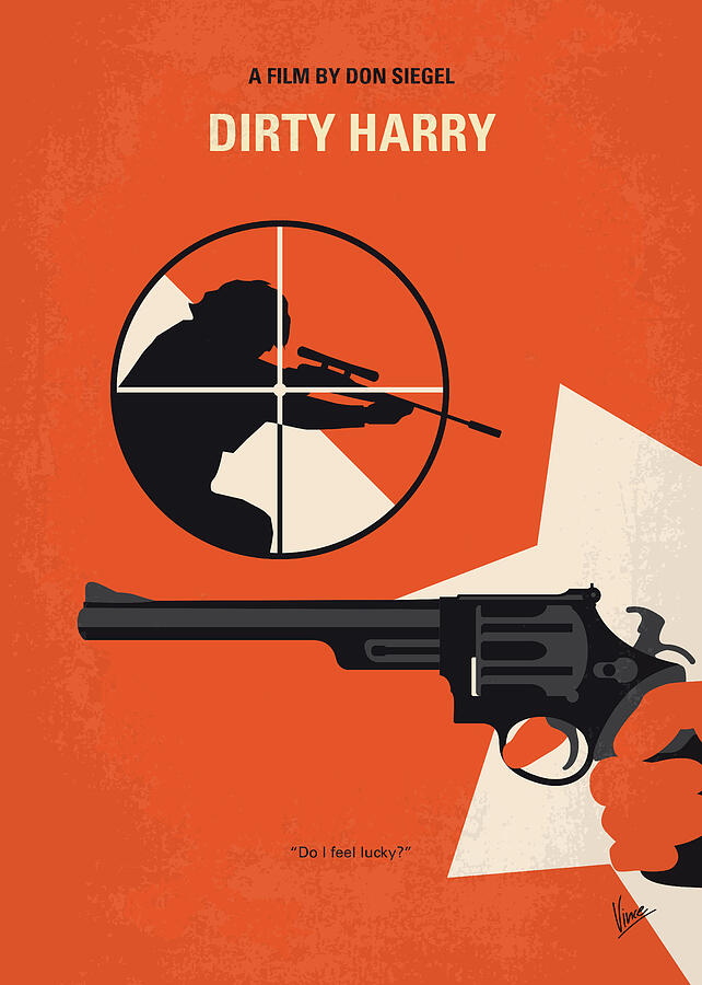 No1267-1 My Dirty Harry minimal movie poster Digital Art by Chungkong Art