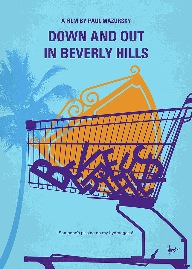 No1269 My Down and Out in Beverly Hills minimal movie poster Digital Art by Chungkong Art