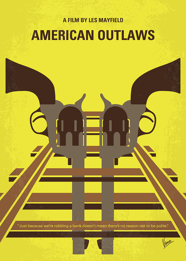 No1300 My American Outlaws minimal movie poster Digital Art by Chungkong Art