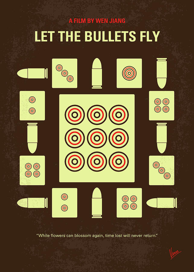 No1331 My Let the Bullets Fly minimal movie poster Digital Art by Chungkong Art