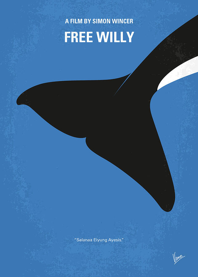 No1359 My Free Willy minimal movie poster Digital Art by Chungkong Art