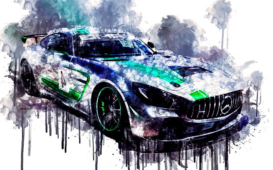 No3731 Car 2019 Mercedes AMG GT4 Digital Art by Bechtelar Natalia ...